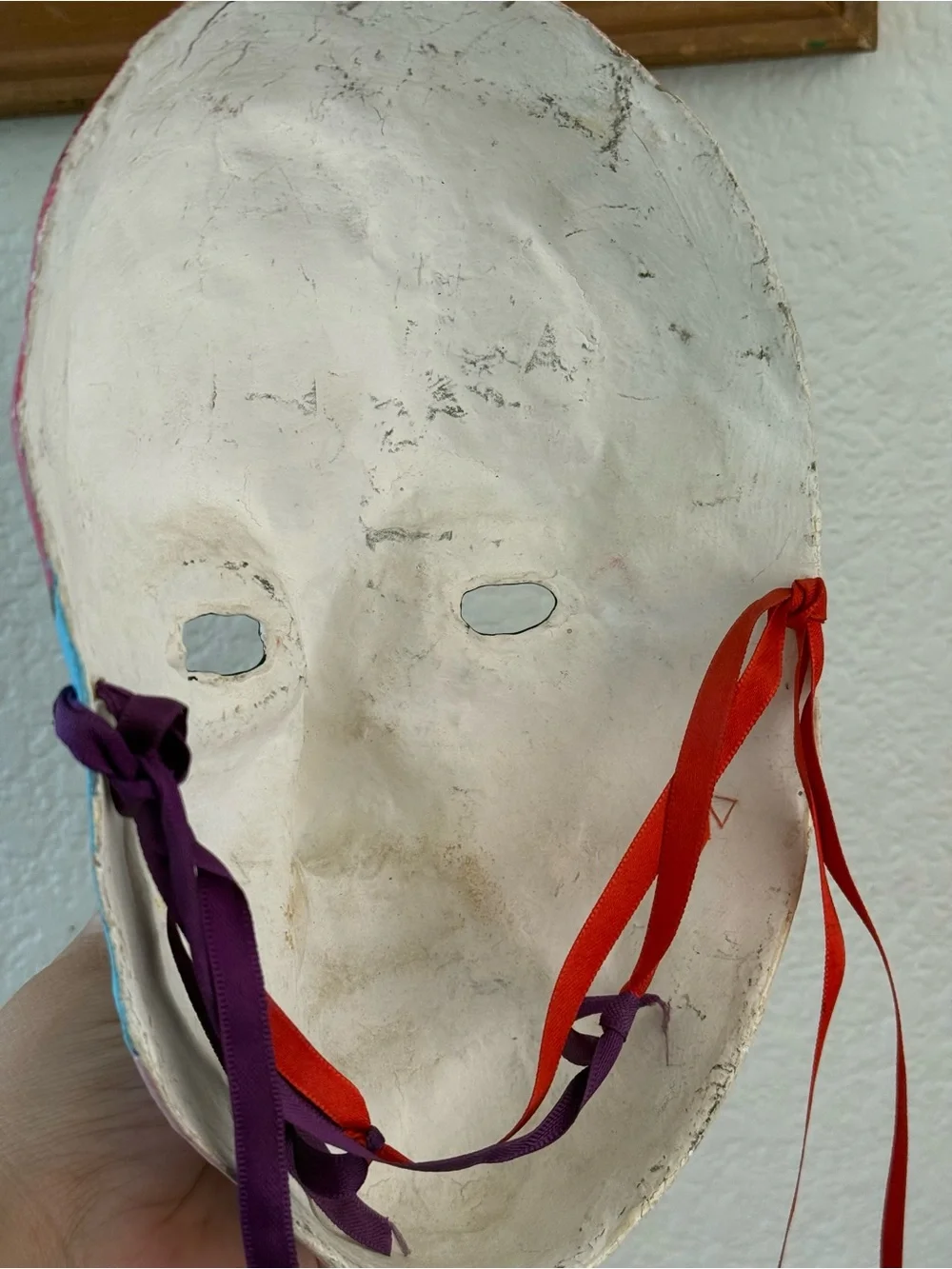 Handpainted Papier-Mâché Multicolor Decorative Face Mask